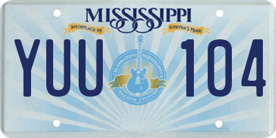 MS license plate YUU104