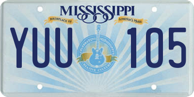 MS license plate YUU105