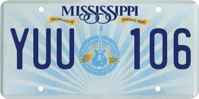 MS license plate YUU106