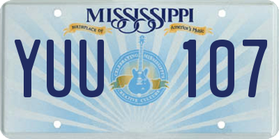 MS license plate YUU107