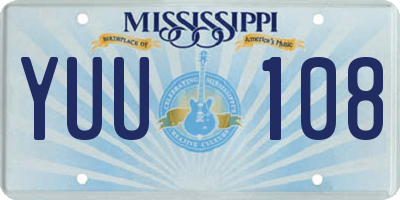 MS license plate YUU108
