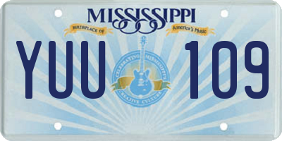 MS license plate YUU109