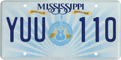 MS license plate YUU110