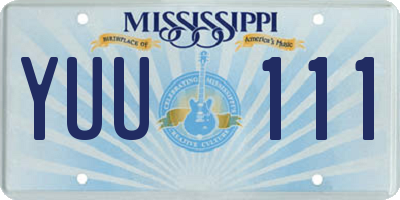 MS license plate YUU111