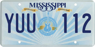 MS license plate YUU112