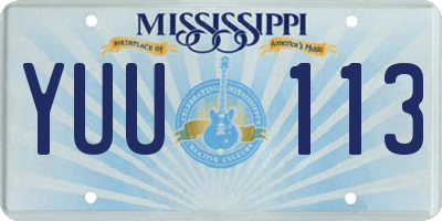 MS license plate YUU113