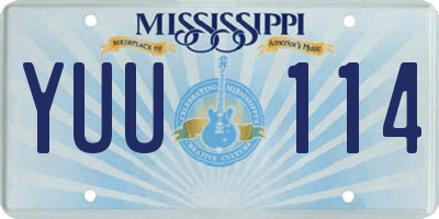 MS license plate YUU114
