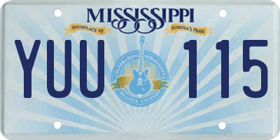 MS license plate YUU115