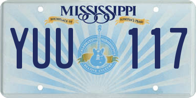 MS license plate YUU117