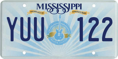 MS license plate YUU122
