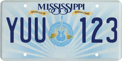 MS license plate YUU123