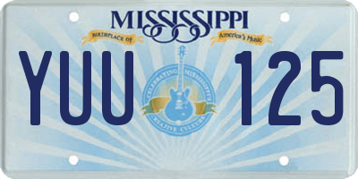 MS license plate YUU125
