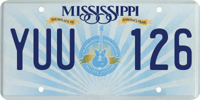 MS license plate YUU126
