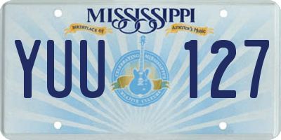 MS license plate YUU127