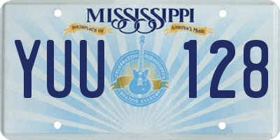 MS license plate YUU128
