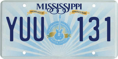 MS license plate YUU131