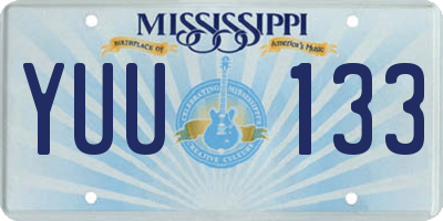MS license plate YUU133