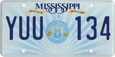 MS license plate YUU134