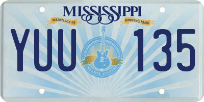 MS license plate YUU135