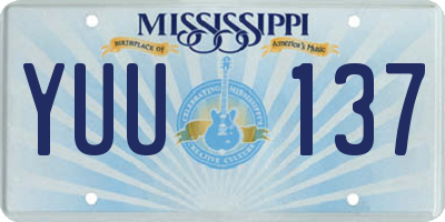 MS license plate YUU137