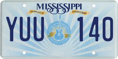 MS license plate YUU140