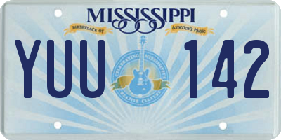 MS license plate YUU142