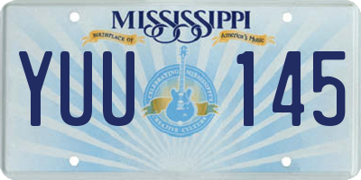 MS license plate YUU145