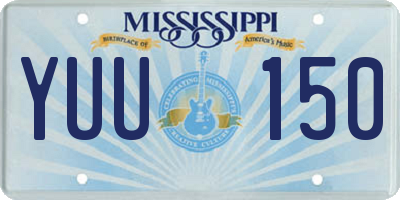 MS license plate YUU150