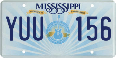 MS license plate YUU156