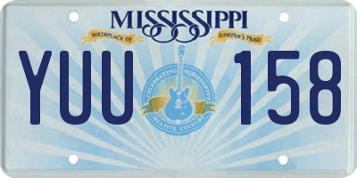 MS license plate YUU158