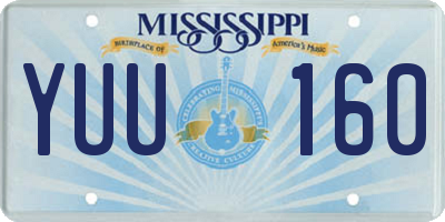MS license plate YUU160