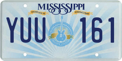 MS license plate YUU161