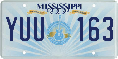 MS license plate YUU163