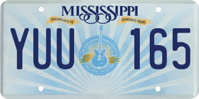 MS license plate YUU165
