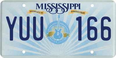 MS license plate YUU166