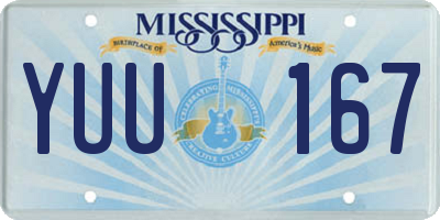 MS license plate YUU167