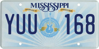 MS license plate YUU168