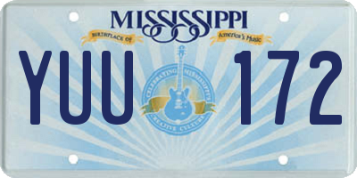 MS license plate YUU172