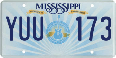 MS license plate YUU173