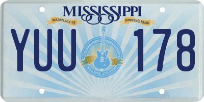 MS license plate YUU178