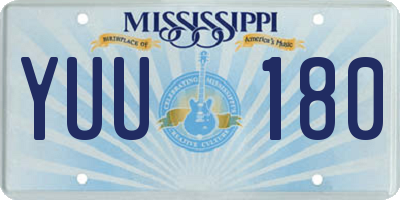 MS license plate YUU180
