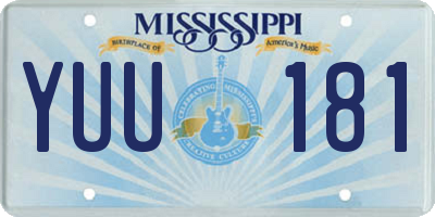 MS license plate YUU181