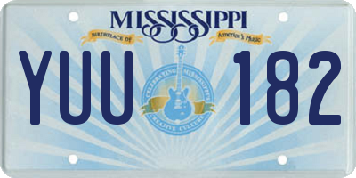 MS license plate YUU182