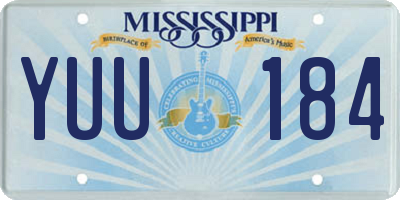 MS license plate YUU184