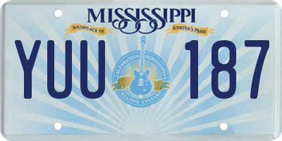 MS license plate YUU187