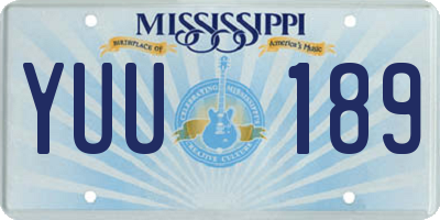 MS license plate YUU189