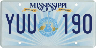 MS license plate YUU190