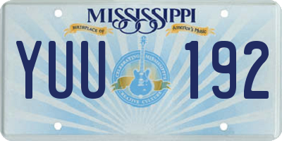 MS license plate YUU192