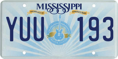 MS license plate YUU193