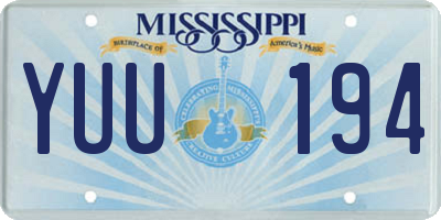 MS license plate YUU194